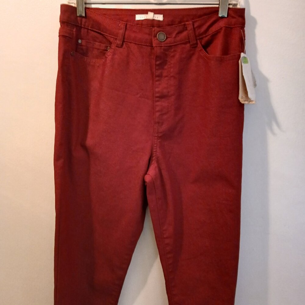 Copper Key Women's High-Rise Denim Jeans Burgundy Size 11